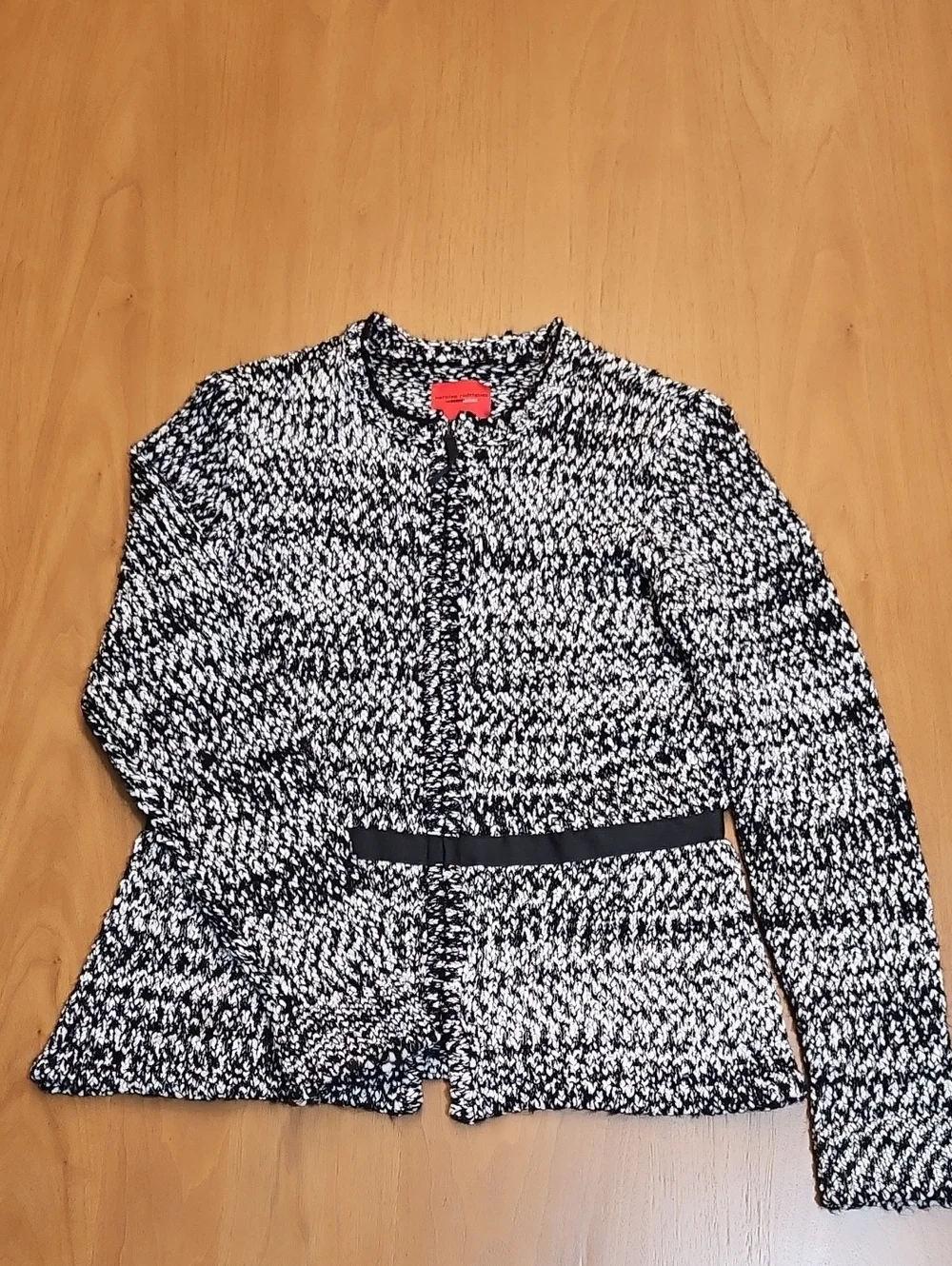 Narciso Rodriguez Black and White Tweed Jacket Size Large
